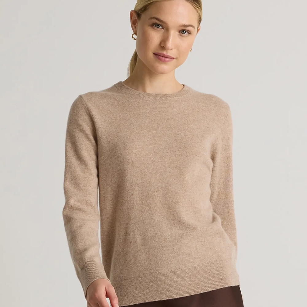 Quince Cashmere Crew Neck In Oatmeal